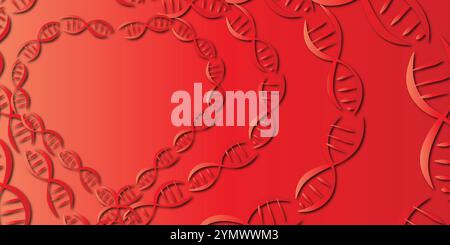 ABSTRACT HEART SHAPED DNA BACKGROUND Stock Vector