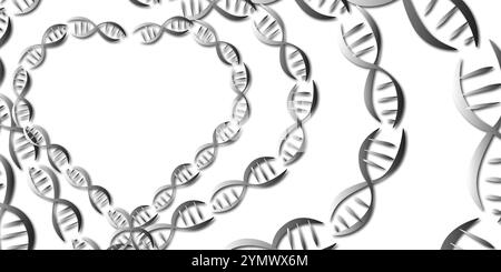 ABSTRACT HEART SHAPED DNA BACKGROUND Stock Vector