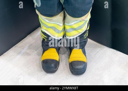firefighter boots and trousers, protective work clothes Stock Photo