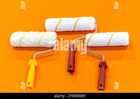 Wall and ceiling roller paint brush Stock Photo