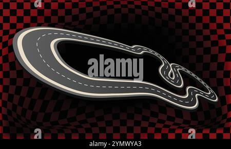 IWinding road crossing finish line is creating an abstract background about car racing competition Stock Vector