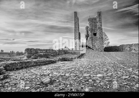 The ruins of Brough Castle in Cumbria being the ancestral home of the Clifford family, the last lease of life being credited to Lady Anne Clifford. Stock Photo