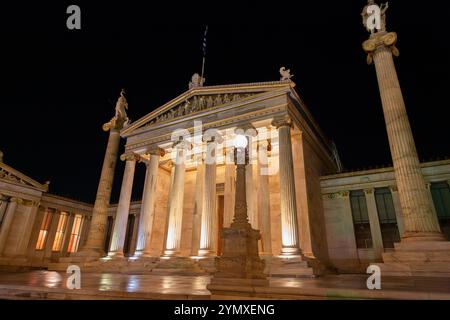 The Academy of Athens is Greece's national academy, and the highest research establishment in the country. Established in 1926. Stock Photo