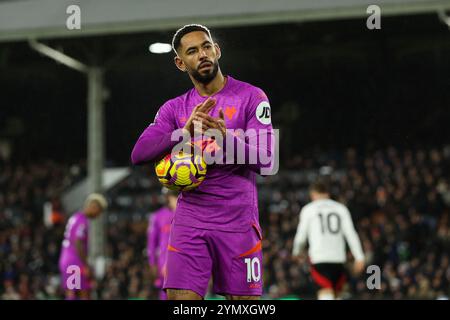 LONDON, UK - 23rd Nov 2024:  Matheus Cunha of Wolverhampton Wanderers during the Premier League match between Fulham FC and Wolverhampton Wanderers FC at Craven Cottage  (Credit: Craig Mercer/ Alamy Live News) Stock Photo