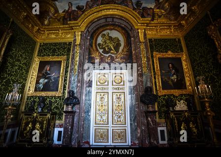 Ornate Interior of Salon de l'Abondance (Room of Abundance) in Versailles Palace - France Stock Photo