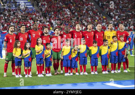 LEIPZIG, GERMANY - JUNE 18, 2024: Euro 2024 Groupe F match Portugal vs Czechia 2:1. Team of Portugal. Stock Photo