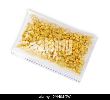 Frozen corn kernels in plastic bag isolated on white Stock Photo - Alamy