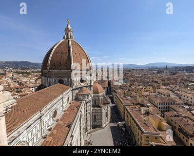 Aerial view of the cathedral Santa Maria del Fiore in Florence, Italy, Europe Stock Photo