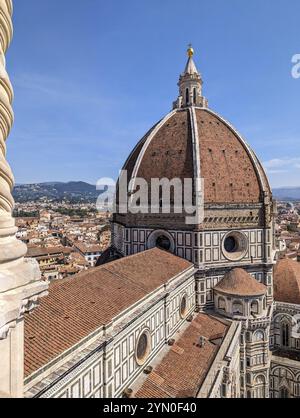 Aerial view of the cathedral Santa Maria del Fiore in Florence, Italy, Europe Stock Photo