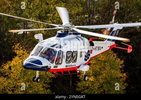 Leonardo (AgustaWestland) AW169 helicopter arriving at the European ...