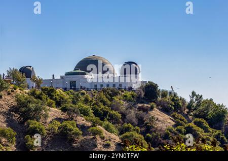 Los Angeles California USA - November 16, 2024: Historic Griffith Observatory in the Hollywood Hills of Los Angeles California Stock Photo