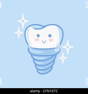 dental implant kawaii character Stock Vector Image & Art - Alamy