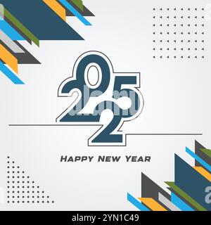 Happy New Year 2025 design. Vector Template for Brochure, card and banner Stock Vector