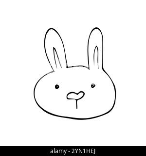 Cute doodle bunny faces. Pet heads. Happy easter bunnies. Vector illustration Stock Vector