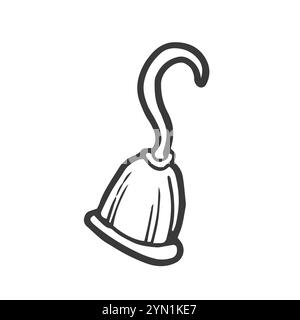 Pirate's hook isolated on white background. Cartoon style. Stock Vector