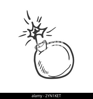Hand drawn sketch boom bomb Stock Vector