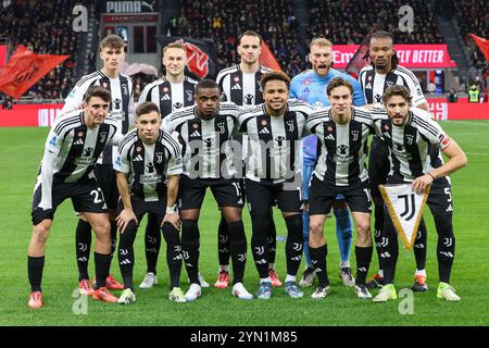 Milano, Italia. 23rd Nov, 2024. FC JUVENTUS lineup during the Serie A Enilive 2024/2025 soccer match between Milan and Juventus at the Giuseppe Meazza stadium in Milan, north Italy - Sunday November 23, 2024. Sport - Soccer. (Photo by Antonio Saia) Credit: Kines Milano/Alamy Live News Stock Photo