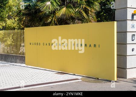 Modena, Italy - September 6, 2024: Entrance to Museum Enzo Ferrari. Stock Photo