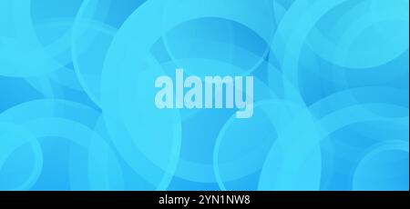 Abstract blue background with circles geometric lines. Futuristic concept, minimal design. Stock Vector