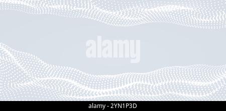 Dotted abstract tech background with circle lines. Minimal futuristic geometric design. Stock Vector