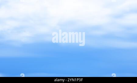 Blue sky with white clouds. Nature landscape with sunny clear day with clouds on the horizon. Stock Vector