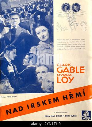 Czech Trade Ad for CLARK GABLE as Charles Stewart Parnell and MYRNA LOY as Mrs. Katie O'Shea in PARNELL 1937 director JOHN M. STAHL Metro Goldwyn Mayer (MGM) Stock Photo