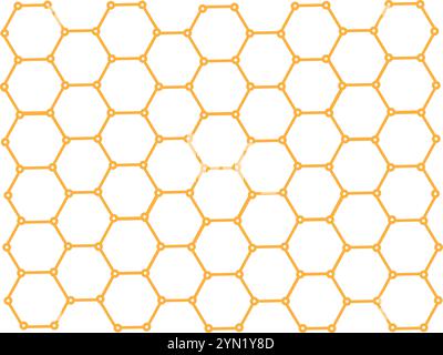 Gold honeycomb hexagons, linked by a gold roundel Stock Vector
