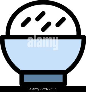 Bowl of rice - clean and modern chinese icon. Stock Vector