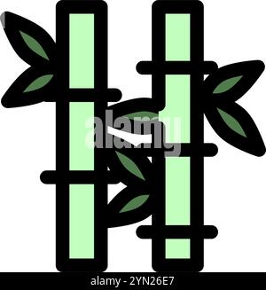 Bamboo - clean and modern chinese icon. Stock Vector