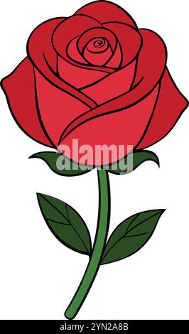 Nice red rose icon vector illustration Stock Vector