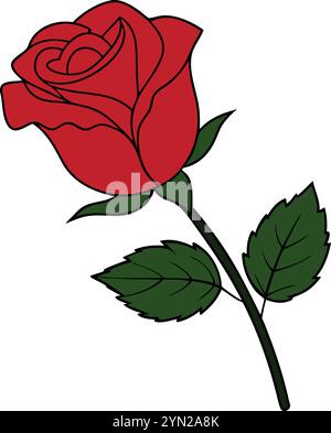 Nice red rose icon vector illustration Stock Vector