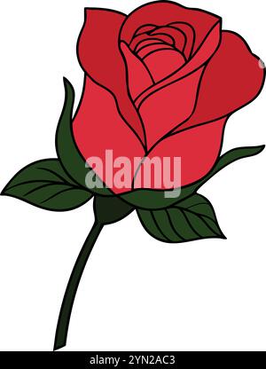 Nice red rose icon vector illustration Stock Vector