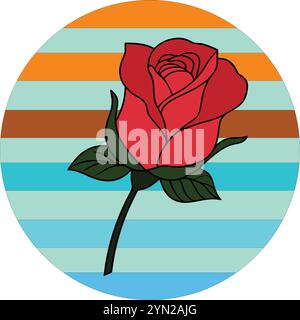 Nice red rose icon vector illustration Stock Vector