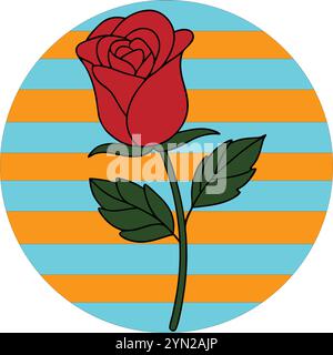 Nice red rose icon vector illustration Stock Vector