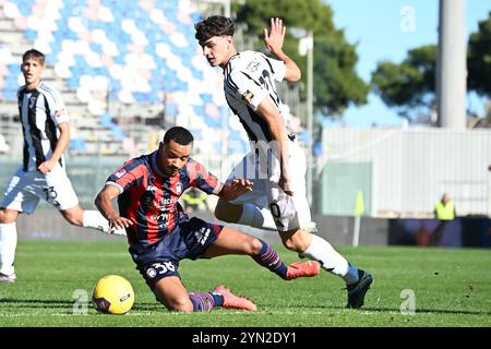 Thomas Schio and Lorenzo Anghele during Fc Crotone vs Juventus Next Gen, Italian soccer Serie C match in Crotone, Italy, November 24 2024 Stock Photo