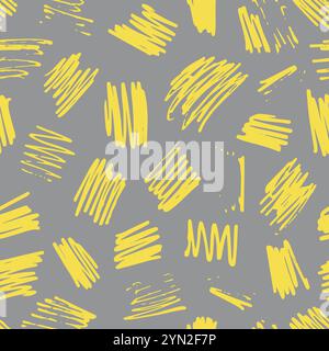 Cute yellow and gray textured square shape pattern Stock Vector