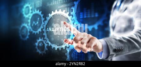 Data analyst concept. Working on business analytics dashboard. Stock Photo
