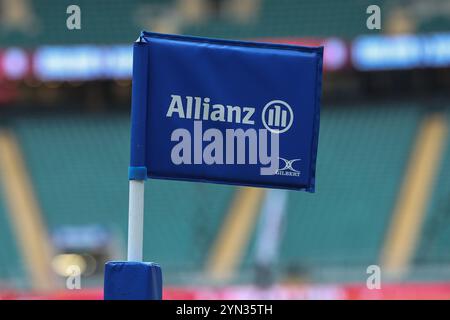 The Corner Flag during the Autumn Nations Series match England vs Japan at Allianz Stadium,, Twickenham, United Kingdom, 24th November 2024  (Photo by Mark Cosgrove/News Images) Stock Photo