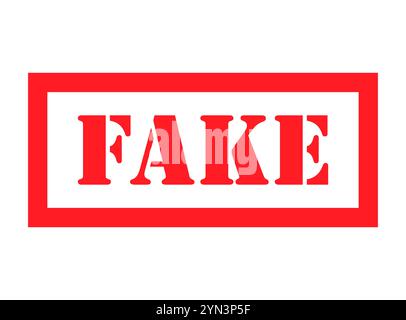 Fake stamp symbol, label sticker sign button, text banner vector illustration . Stock Vector