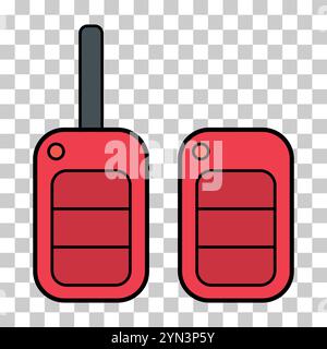 Set of Car key icon, door system safety automobile web design, unlock button vector illustration . Stock Vector