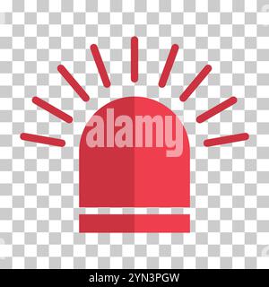 Siren fire alarm sign, signal danger light symbol, ambulance police alert vector illustration . Stock Vector