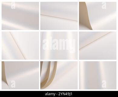 Glossy paper textures with a pearl like finish and subtle gradients. Smooth and polished surfaces with shimmering reflections, offering a premium and Stock Photo