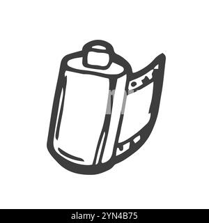 Camera Film Roll Cartrige drawing Stock Vector