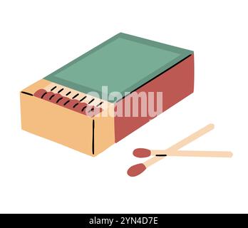 Matches in a box on white background Stock Vector