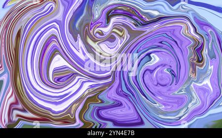 Liquified background with purple and blue color. Abstract concept idea. Stock Photo