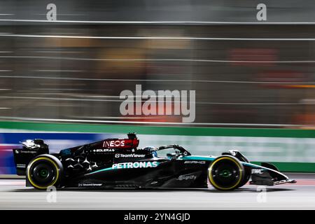 Las Vegas, USA. 23rd Nov, 2024. Mercedes' British driver George Russell competes during the race of the 2024 Formula One U.S. Grand Prix at Las Vegas Circuit, in Las Vegas, the United States, Nov. 23, 2024. Credit: Song Haiyuan/Xinhua/Alamy Live News Stock Photo