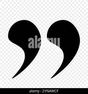 The quotation mark icons are black on a transparent background. A speech bubble in the chat, a check mark or a checkbox, and quote icons in the Stock Vector