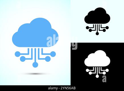 Cloud computing icon design illustration. Data storage and tech icon Stock Vector