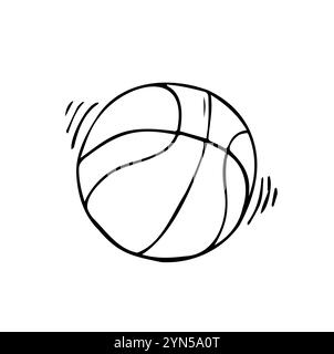 illustration of a basketball outline isolated in white background. basketball ball, vector sketch illustration Stock Vector