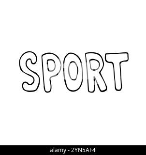 Hand written words Sport Style. Lettering art. Modern doodle calligraphy. Vector design element. Stock Vector